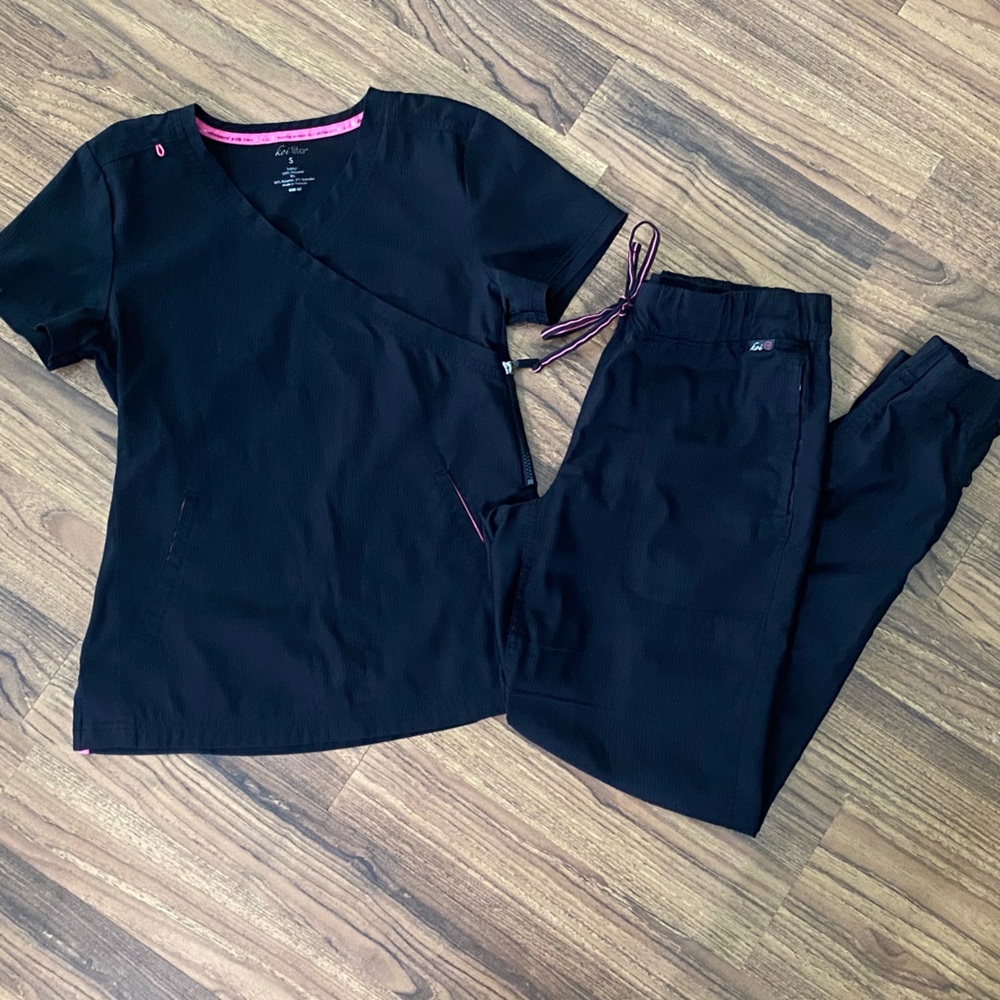 Koi Lite Scrub Set Jogger Black Slim Fit, Small